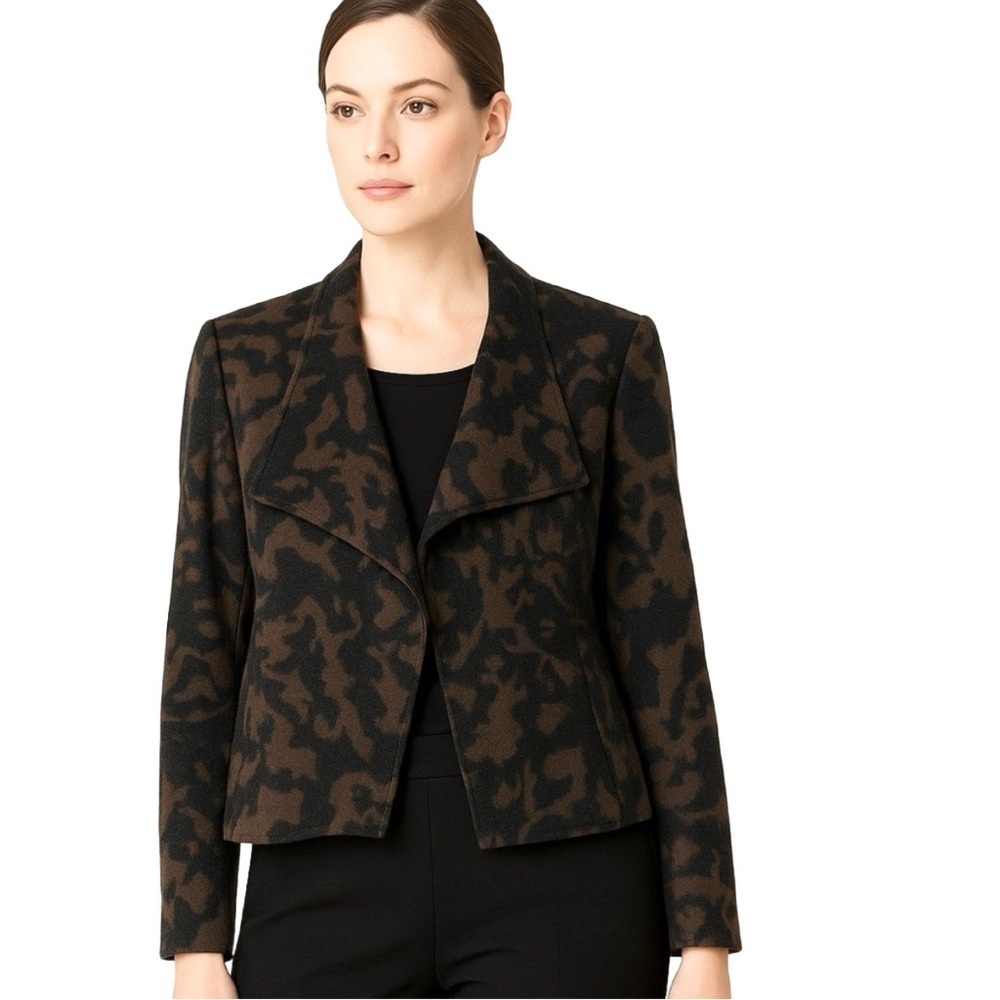 SANTORELLI Wool Angora Blend Open Front Blazer/Jacket